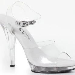 Ellie Shoes 5" Stiletto Clear Wide Width Platform (ES521-Brook-W) Shop By Brand