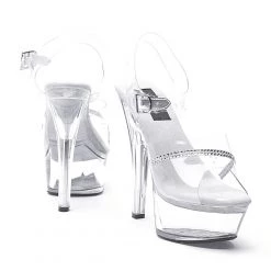 Ellie Shoes 6" Clear Rhinestone Platform (ES601-jewel)