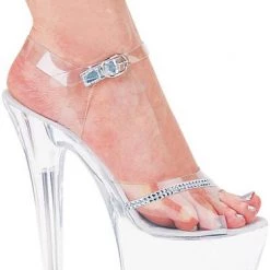 Ellie Shoes 6" Clear Rhinestone Platform (ES601-jewel)