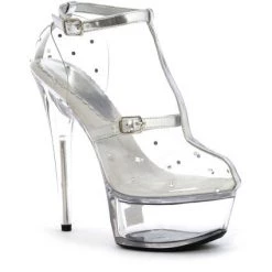 Ellie Shoes Shop By Brand 6" Heel Clear Stiletto Sandal (ES609-Gia)