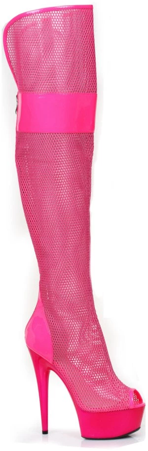 Ellie Shoes 6" Fishnet Platform Thigh Boot (ES609-IVY) 4 Ellie Shoes 6" Fishnet Platform Thigh Boot (ES609-IVY)