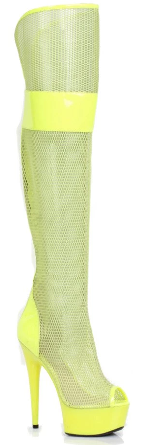 Ellie Shoes 6" Fishnet Platform Thigh Boot (ES609-IVY) 5 Ellie Shoes 6" Fishnet Platform Thigh Boot (ES609-IVY)