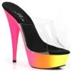 Ellie Shoes 6" Rainbow Design NEON Mule (ES609-SHERBERT)