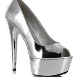Ellie Shoes Shop By Brand 6" Heel Open Toe Platform (ES609-Shine)