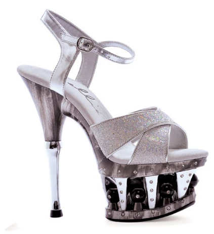 Ellie Shoes 6" Disco Ball Crossed Strap Platform (ES629-JANIE) 3 Ellie Shoes 6" Disco Ball Crossed Strap Platform (ES629-JANIE)