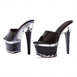 Ellie Shoes Shop By Brand 6" Heel Textured Mule Platform (ES649-Sapphire)