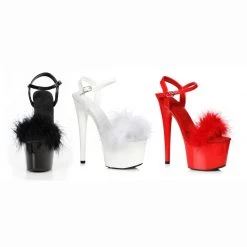 Ellie Shoes 7" Platform Sandal With Marabou (ES709-WHITNEY)