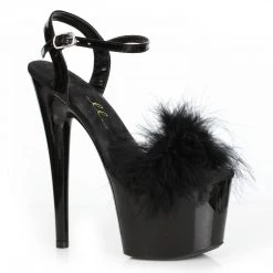 Ellie Shoes 7" Platform Sandal With Marabou (ES709-WHITNEY)