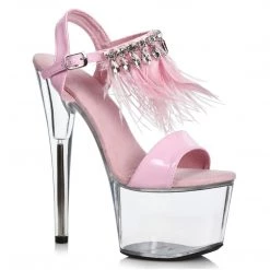 Ellie Shoes 7" Feather And Rhinestone Sandal (ES709-ZAHRA) Shop By Brand
