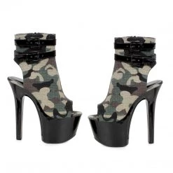 Ellie Shoes 7 Inch Camo Ankle Boot (ES711-CADET)