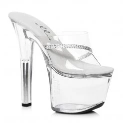 Ellie Shoes Shop By Brand 7" Heel Clear Rhinestone Mule (ES711-Jesse)