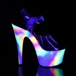 Pleaser Shoes 7" Heel Platform With UV-Reactive Galaxy Glitter (ADORE-708GXY)