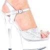 Ellie Shoes Sales 6" Glitter Stiletto Clear Platform (ES601-Juliet-G Final Sale)