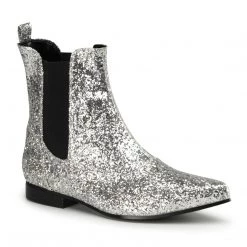 Funtasma Men's Sliver Glitter Boot (CHELSEA-58G) Pleaser Shoes