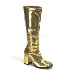 Bordello 3" Sequins Knee Boots(SPECTACUL-300SQ Final Sale)