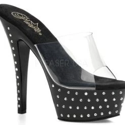 Pleaser Shoes Sales 6" Diamond Platform Mule (STARDUST-601 Final Sale)