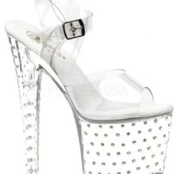 Pleaser Shoes 7 1/2" Diamond Platform Sandal (STARDUST-758)