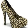 Bordello 5 3/4" Heel Cheetah Print Concealed Platform (TEEZE-35) Pleaser Shoes