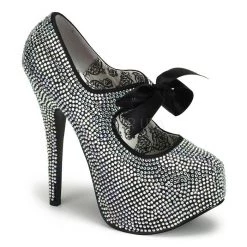 Bordello 5 3/4" Heel Rhinestone Platform (Teeze-04R Final Sale) Bordello Shoes