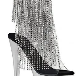 Pleaser Shoes 7" Heel Open Toe Fringe Ankle Boot (ADORE-1017RSFT) 7 Pleaser Shoes 7