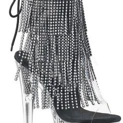 Pleaser Shoes 7" Heel Open Toe Fringe Ankle Boot (ADORE-1017SRS)