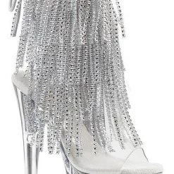 Pleaser Shoes 7" Heel Open Toe Fringe Ankle Boot (ADORE-1017SRS)