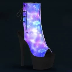 Pleaser Shoes 7" Heel Galaxy Effect Platform Boot (ADORE-1018REFL)