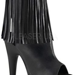 Pleaser Shoes 7" Heel Open Toe Ankle Fringed Boot (Adore-1019)
