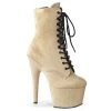 Pleaser Shoes 7" Heel Platform Lace-Up Front Ankle Boot (ADORE-1020FS)