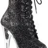 Pleaser Shoes 7" Stiletto Lace-Up Ankle Boot (ADORE-1020G)
