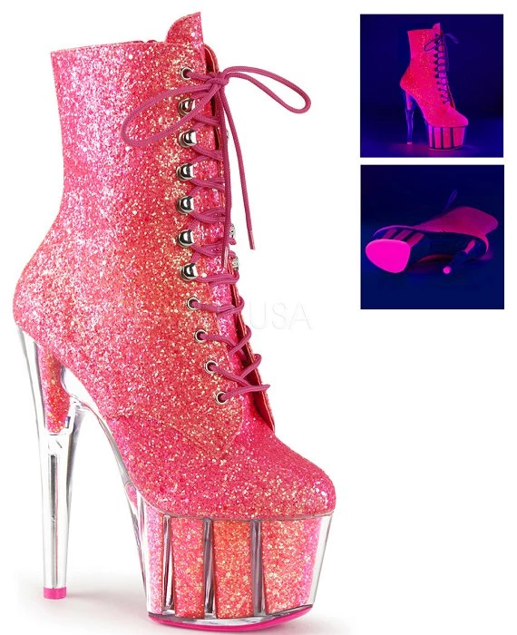 Pleaser Shoes 7" Stiletto Lace-Up Ankle Boot (ADORE-1020G) 4 Pleaser Shoes 7" Stiletto Lace-Up Ankle Boot (ADORE-1020G)