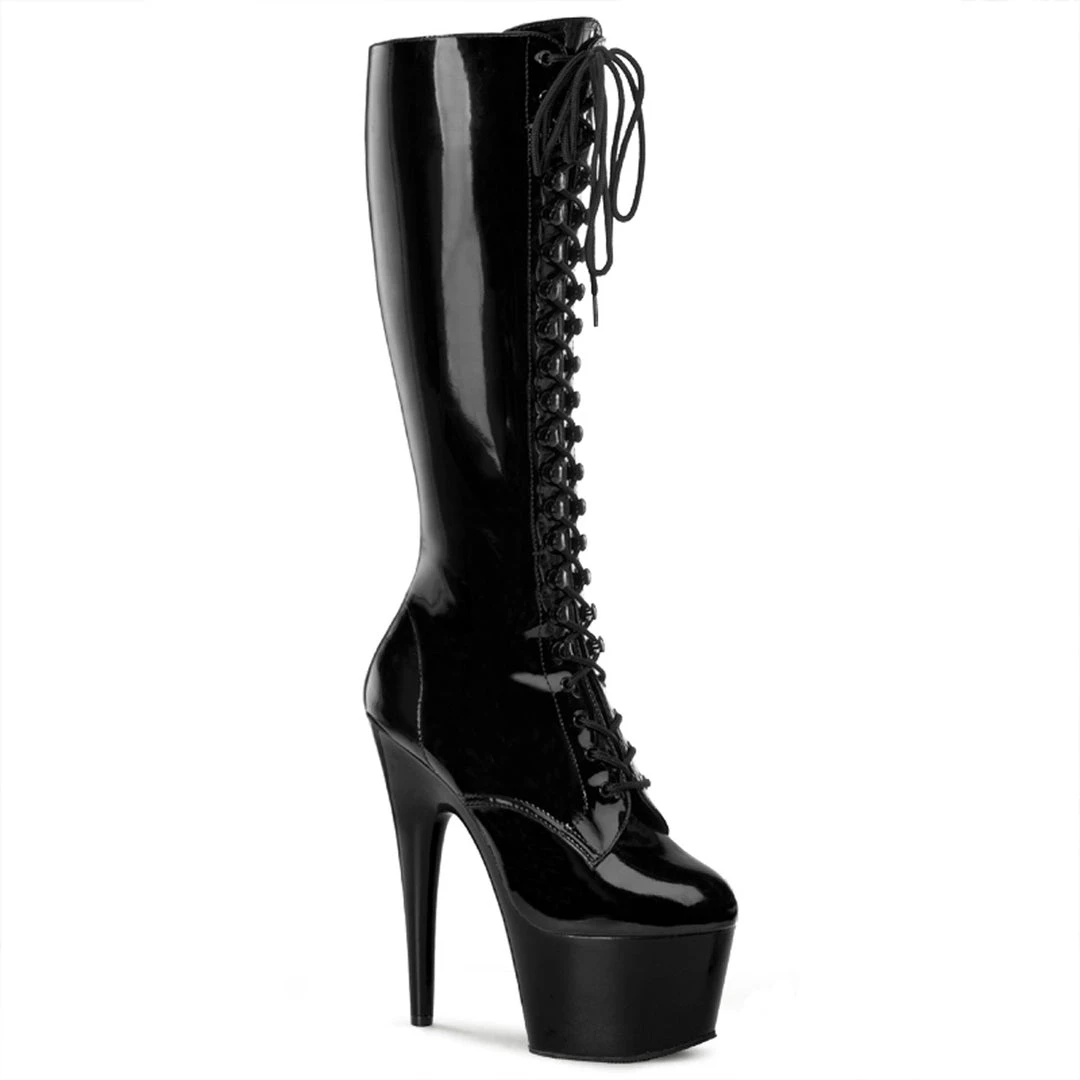 Pleaser Shoes 6 1/2" Lace-Up Platform Knee Boot (ADORE-2023) 5 Pleaser Shoes 6 1/2" Lace-Up Platform Knee Boot (ADORE-2023)