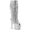 Pleaser Shoes 7" Open Toe Fringe Knee Boot (ADORE-2024RSF)
