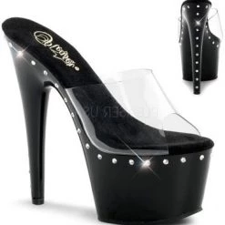 Pleaser Shoes 7" Stiletto Platform Slide With Rhinestone Accents (ADORE-701LS)