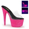 Pleaser Shoes 7" Stiletto Neon Glitter Platform (ADORE-701UVG)