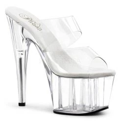Pleaser Shoes 7" Stiletto Two-Band Platform Slide (ADORE-702)