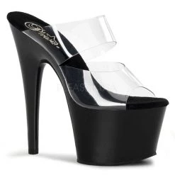 Pleaser Shoes 7" Stiletto Two-Band Platform Slide (ADORE-702) 8 Pleaser Shoes 7