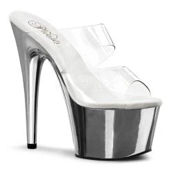 Pleaser Shoes 7" Stiletto Two-Band Platform Slide (ADORE-702) 9 Pleaser Shoes 7