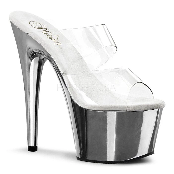 Pleaser Shoes 7" Stiletto Two-Band Platform Slide (ADORE-702) 6 Pleaser Shoes 7" Stiletto Two-Band Platform Slide (ADORE-702)