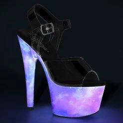 Pleaser Shoes 7" Heel Platform With Galaxy Effect (ADORE-708REFL)