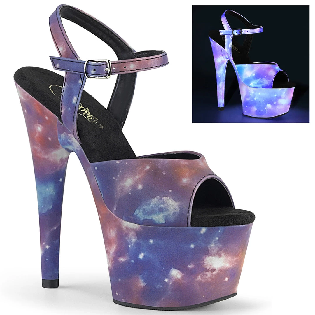 Pleaser Shoes 7" Heel Platform With Galaxy Effect (ADORE-709REFL) 3 Pleaser Shoes 7" Heel Platform With Galaxy Effect (ADORE-709REFL)