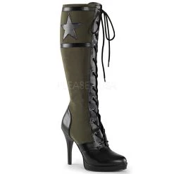 Funtasma 4 1/2" Heel Lace Up Knee High Military Boot (ARENA-2022)