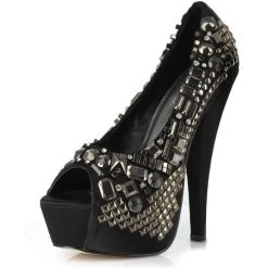 Ellie Shoes 6" Metal & Studded Peep Toe Pump (ES653-BAILEY) Shop By Brand