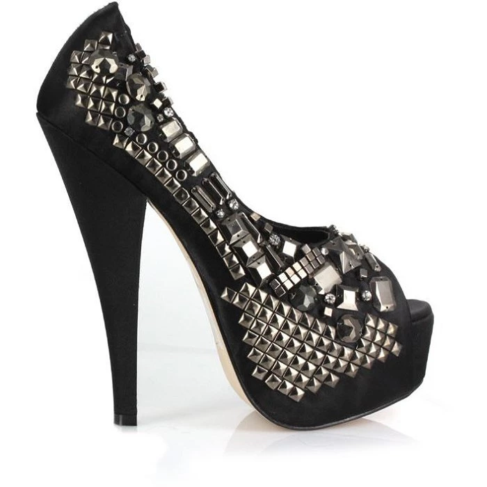 Ellie Shoes 6" Metal & Studded Peep Toe Pump (ES653-BAILEY) Shop By Brand 3 Ellie Shoes 6" Metal & Studded Peep Toe Pump (ES653-BAILEY) Shop By Brand