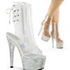 Pleaser Shoes 7" Heel Open Toe Ankle Rhinestone Boot (BEJEWELED-1018DM-7)