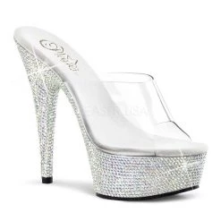 Pleaser Shoes 6" Stiletto Rhinestone Platform Slide (Bejeweled-601DM)