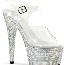 Pleaser Shoes 7" Stiletto Rhinestone Platform Slide (BEJEWELED-708DM)