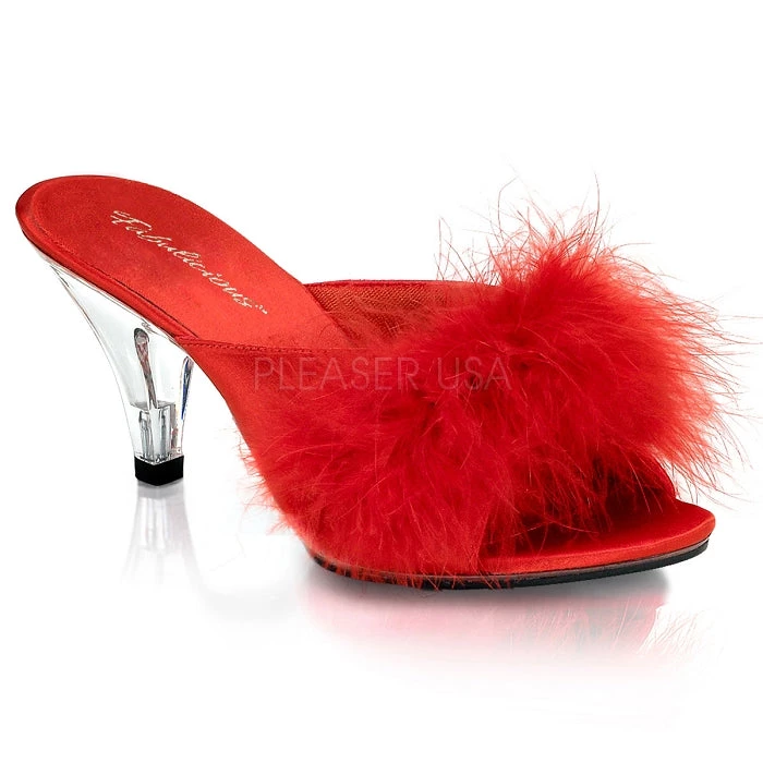 Fabulicious Pleaser Shoes 3" Heel Fur Sandal (BELLE-301F) 3 Fabulicious Pleaser Shoes 3" Heel Fur Sandal (BELLE-301F)