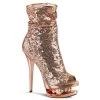 Pleaser Shoes 6" Sequined Open Toe Ankle Boot (BLONDIE-R-1008)