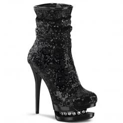 Pleaser Shoes 6" Sequined Platform Ankle Boot (BLONDIE-R-1009)